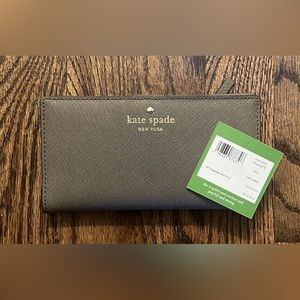 Kate Spade Stacy Cedar Street Wallet Bifold Cliff Grey